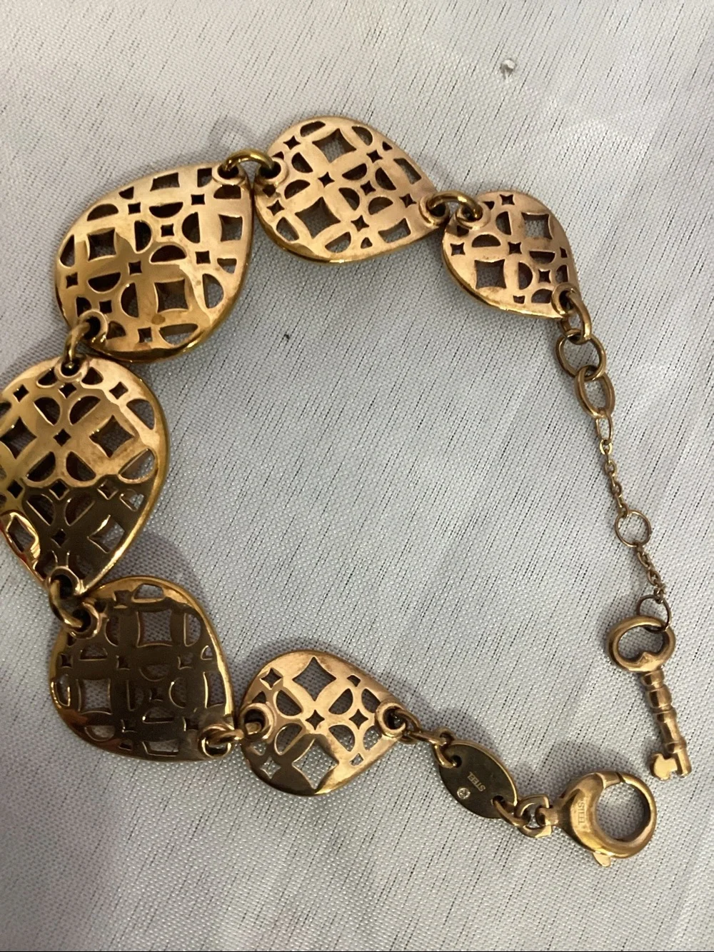 Fossil Rose Gold Linked Chain Bracelet bundle